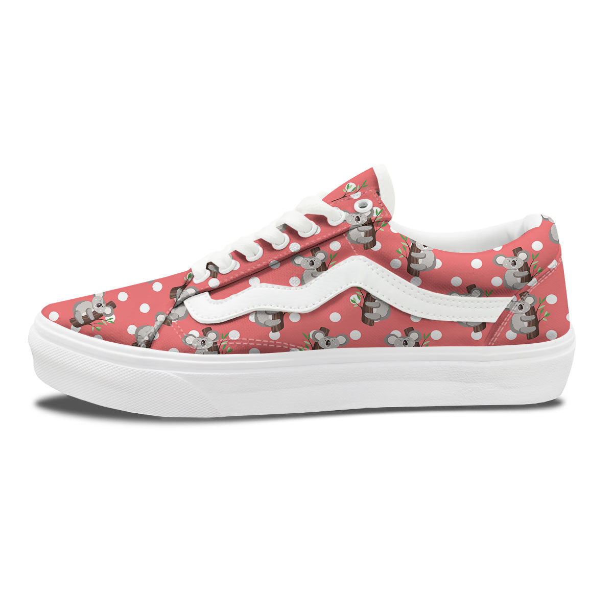 Koala Polka Dot Print Pattern Skate Shoes-grizzshop