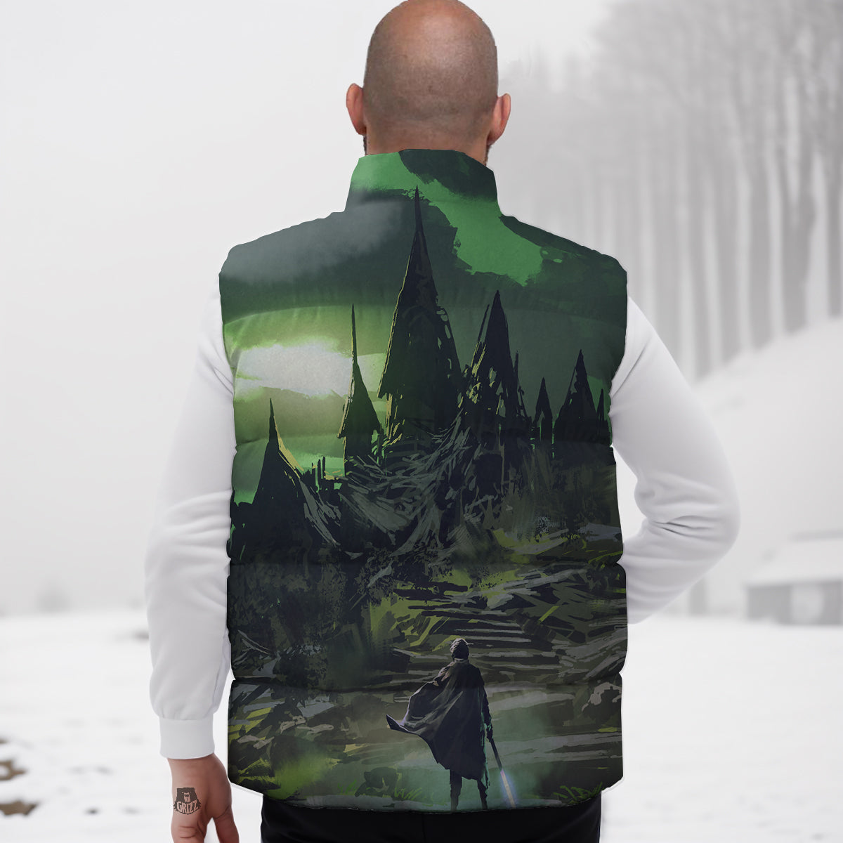 Koala Print Pattern Down Vest-grizzshop