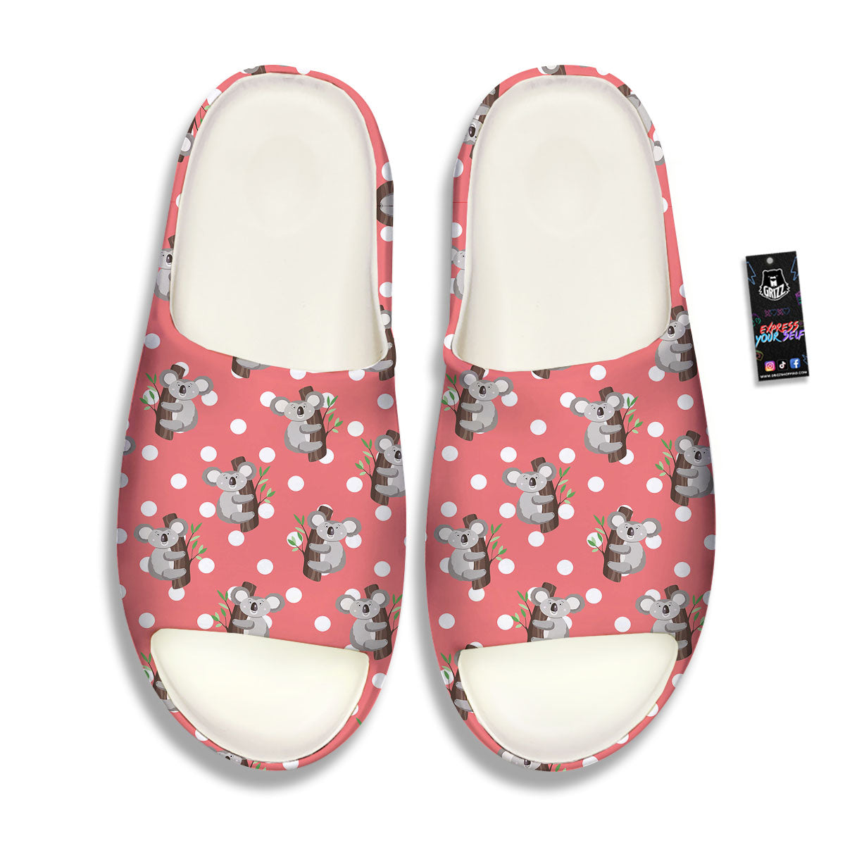 Koala Polka Dot Print Pattern Sandals-grizzshop