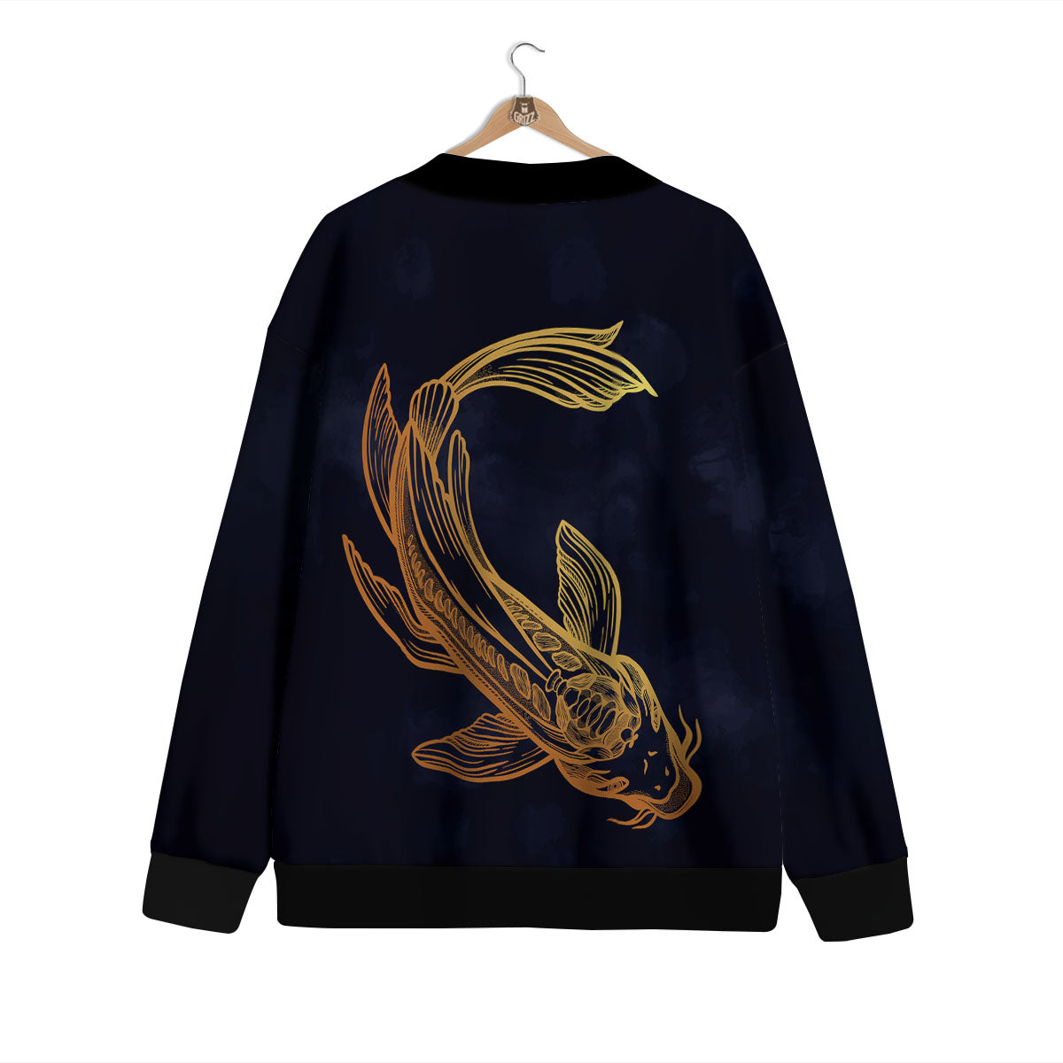 Koi Carp Golden Spiritual Print Cardigan-grizzshop