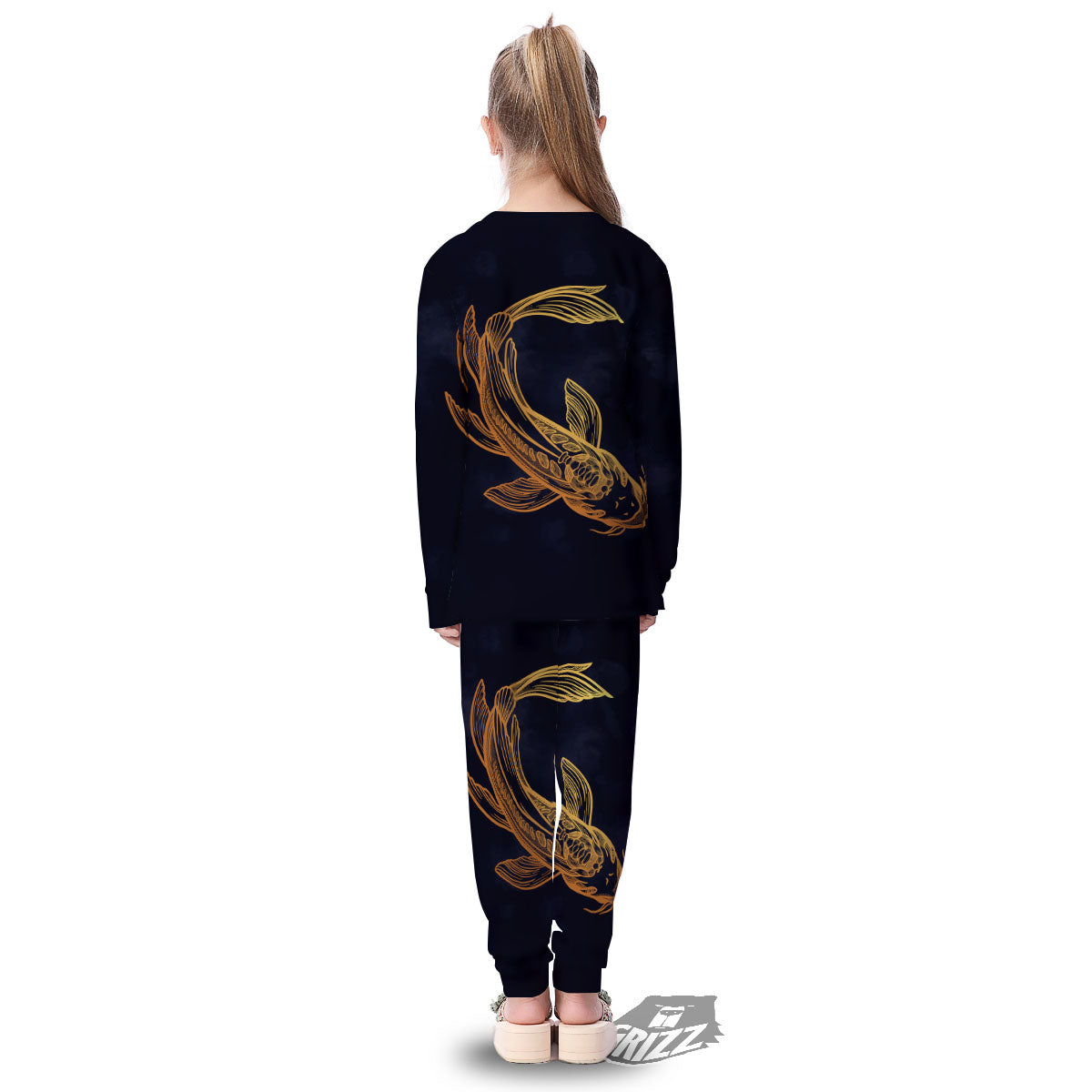 Koi Carp Golden Spiritual Print Kid's Pajamas-grizzshop