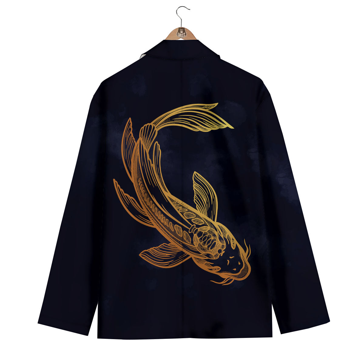Koi Carp Golden Spiritual Print Men's Blazer-grizzshop