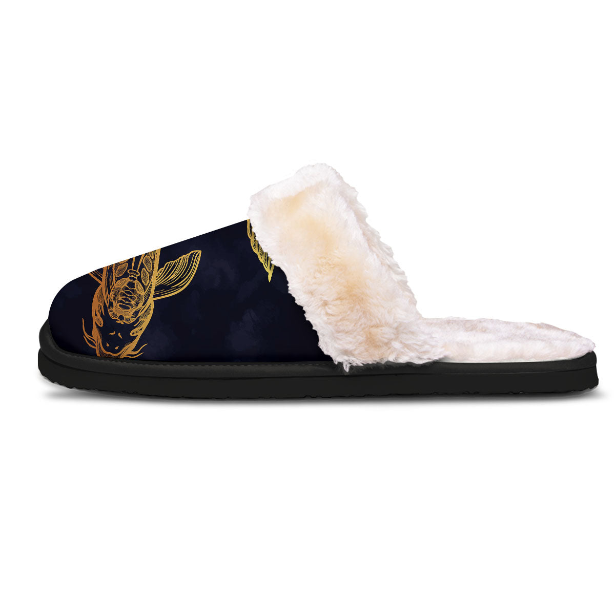 Koi Carp Golden Spiritual Print Slippers-grizzshop