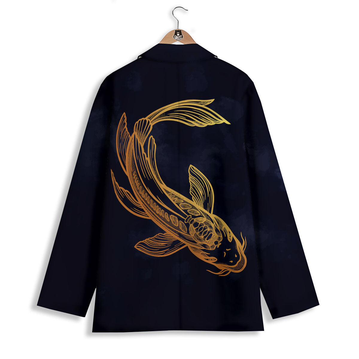 Koi Carp Golden Spiritual Print Women's Blazer-grizzshop