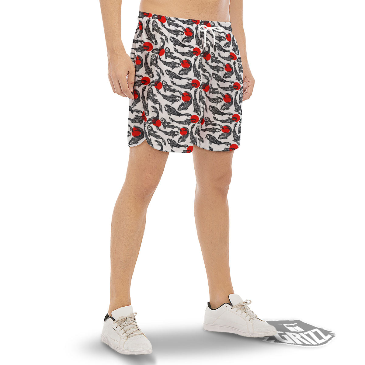 Koi Fish Carp Japanese Print Pattern Men's Gym Shorts-grizzshop