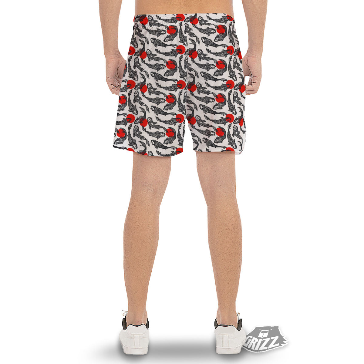Koi Fish Carp Japanese Print Pattern Men's Gym Shorts-grizzshop