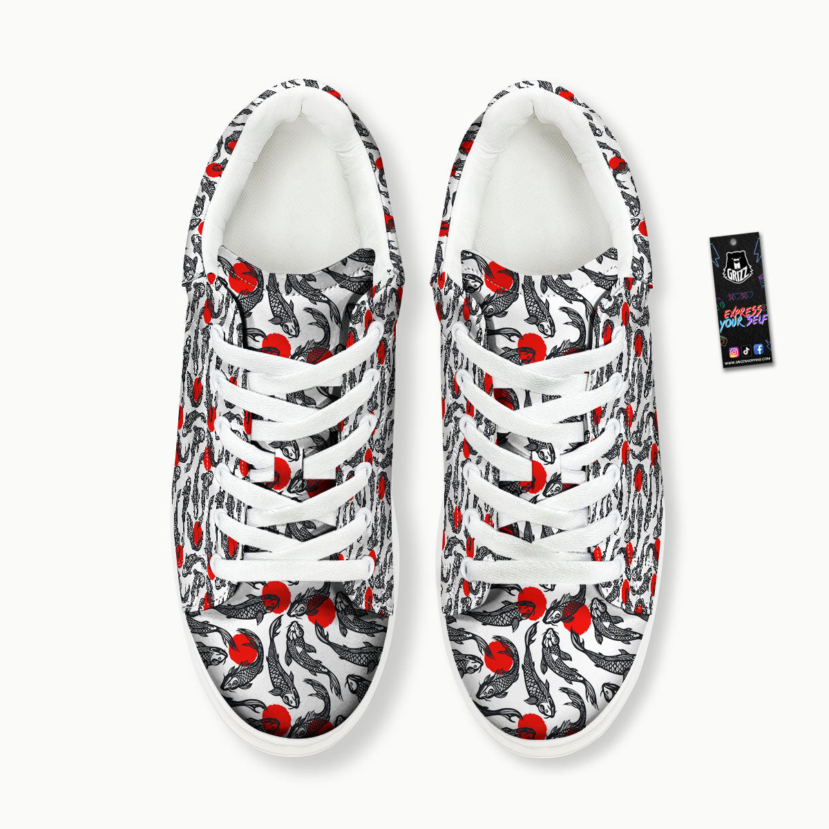 Koi Fish Carp Japanese Print Pattern Platform Shoes-grizzshop