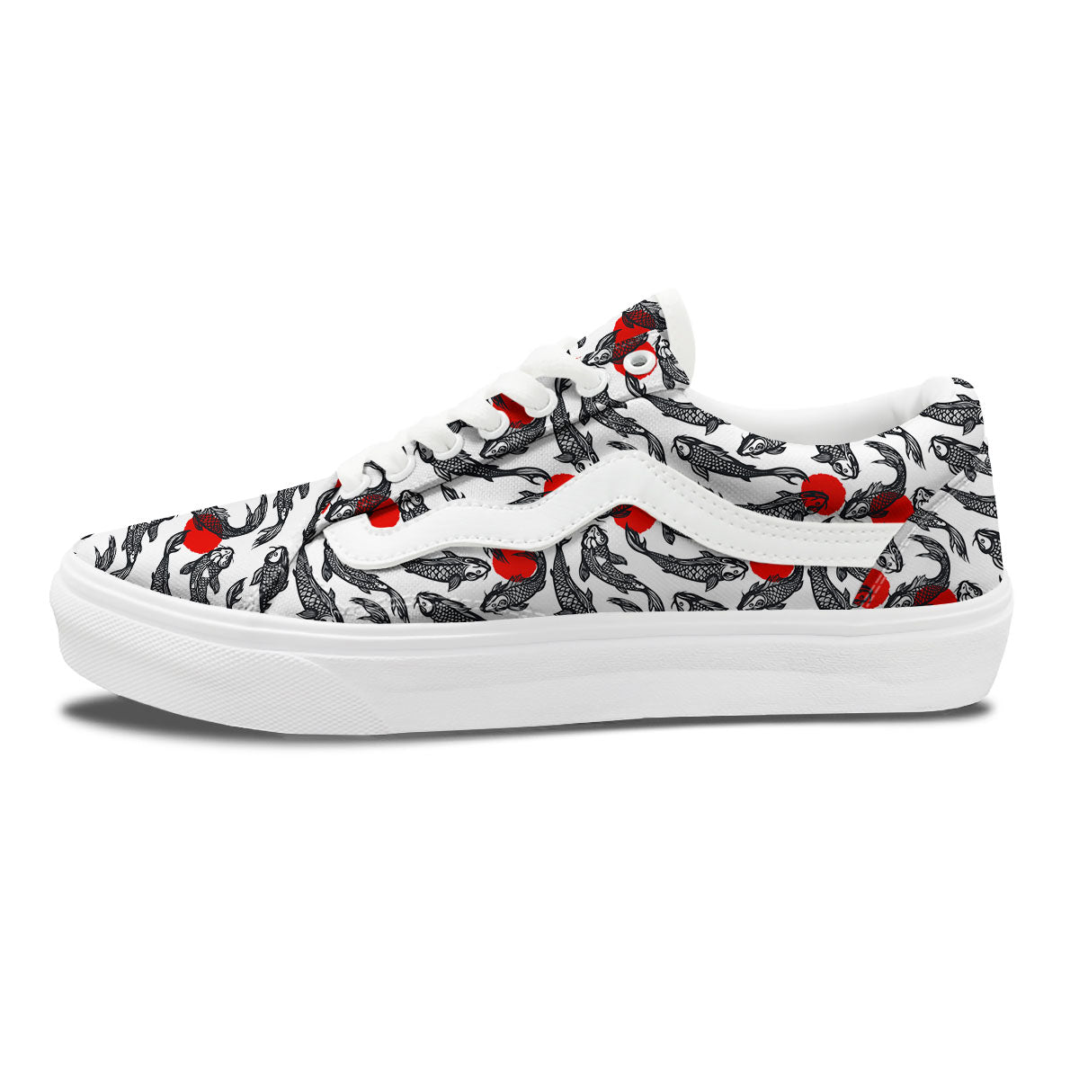 Koi Fish Carp Japanese Print Pattern Skate Shoes-grizzshop