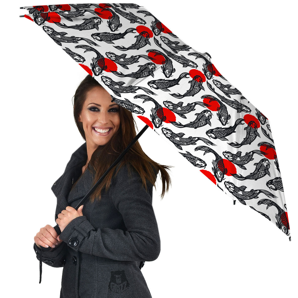 Koi Fish Carp Japanese Print Pattern Umbrella-grizzshop