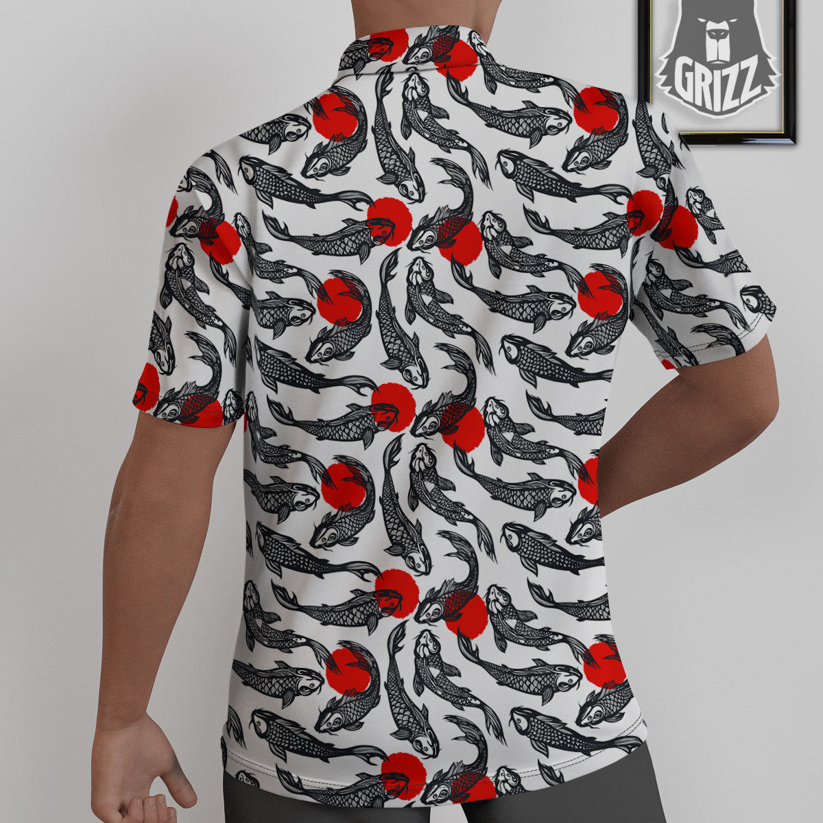 Koi Fish Carp Japanese Print Pattern Untucked Shirts-grizzshop