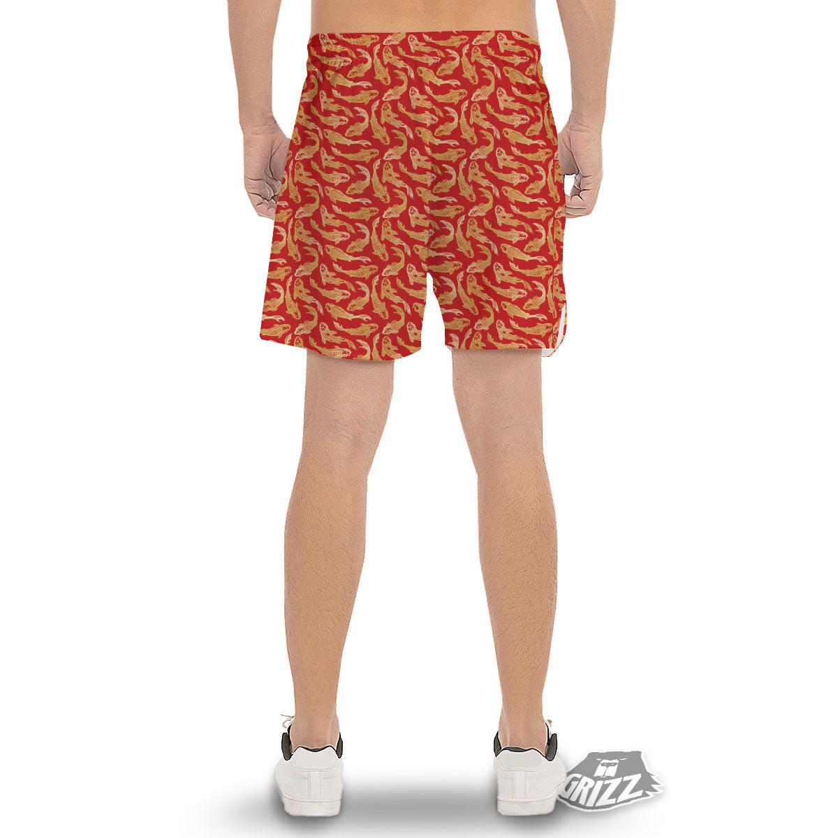 Koi Fish Chinese Print Pattern Men's Gym Shorts-grizzshop