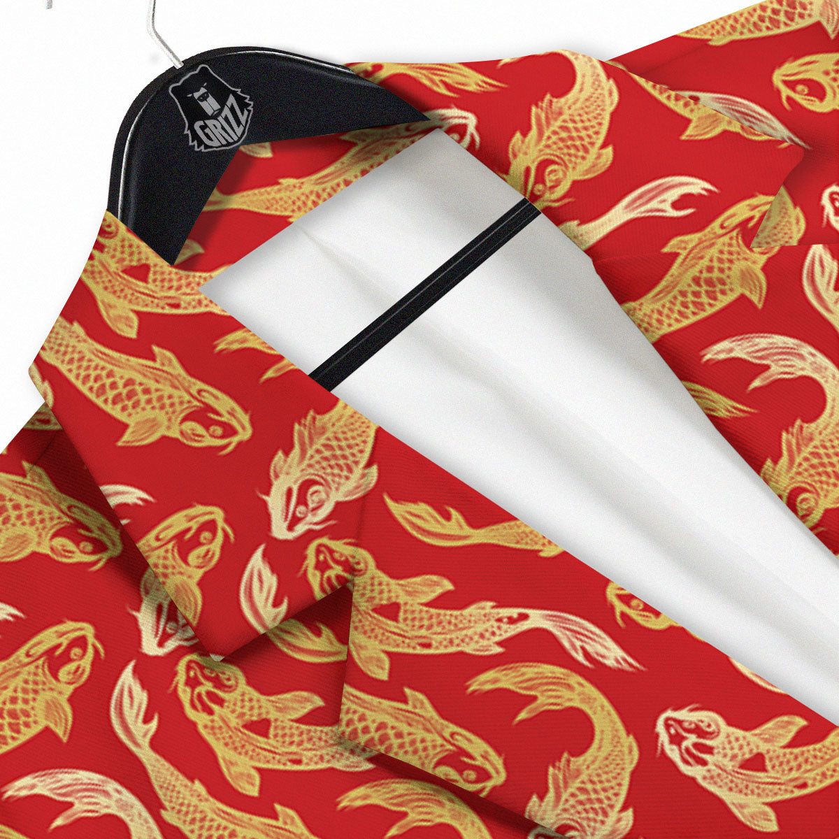 Koi Fish Chinese Print Pattern Men's Sport Coat-grizzshop