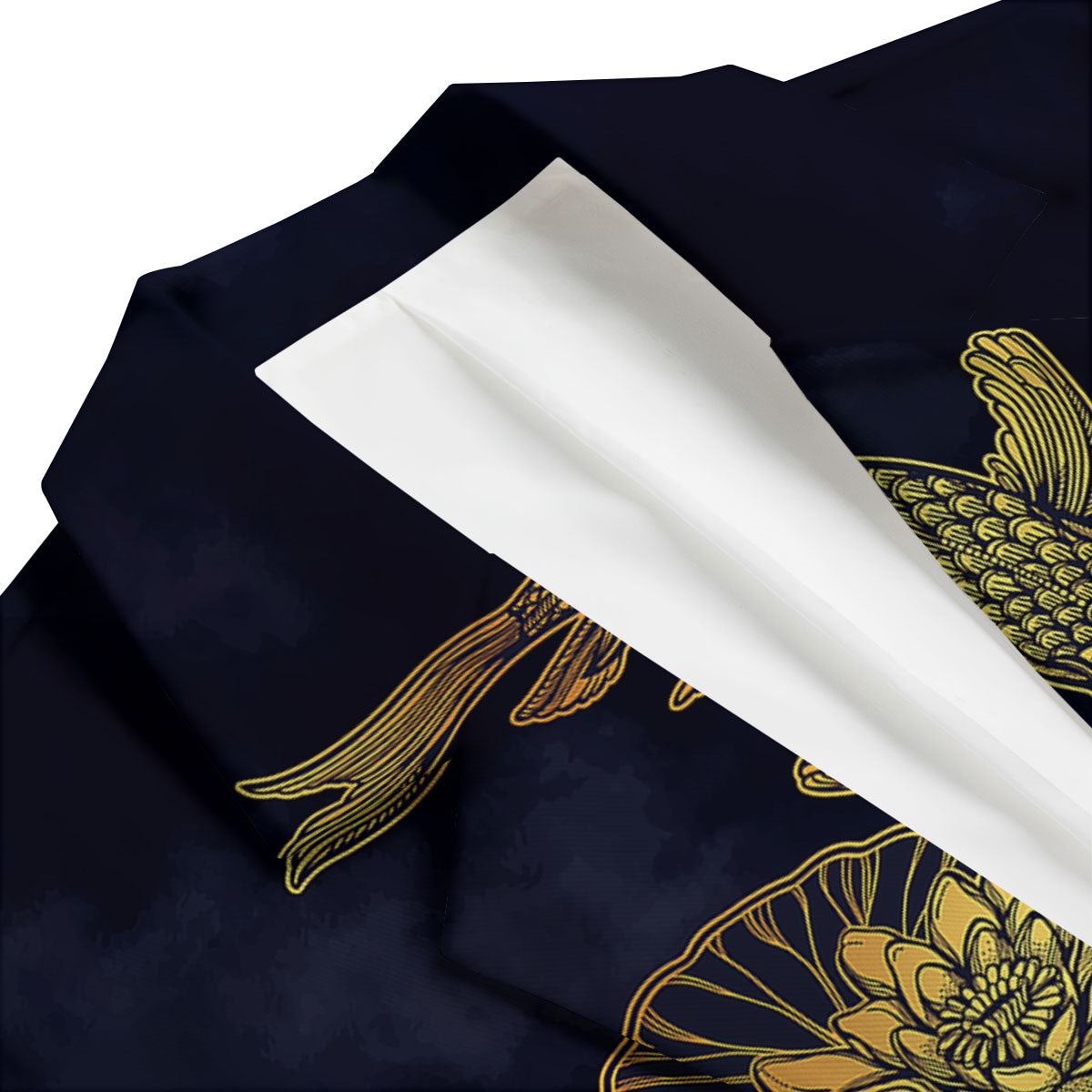 Koi Fish Golden Spiritual Print Men's Blazer-grizzshop