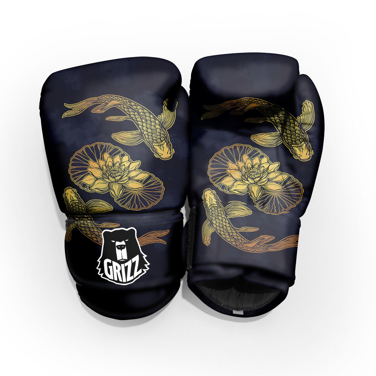 Koi Fish Golden Spiritual Print Pro Boxing Glove