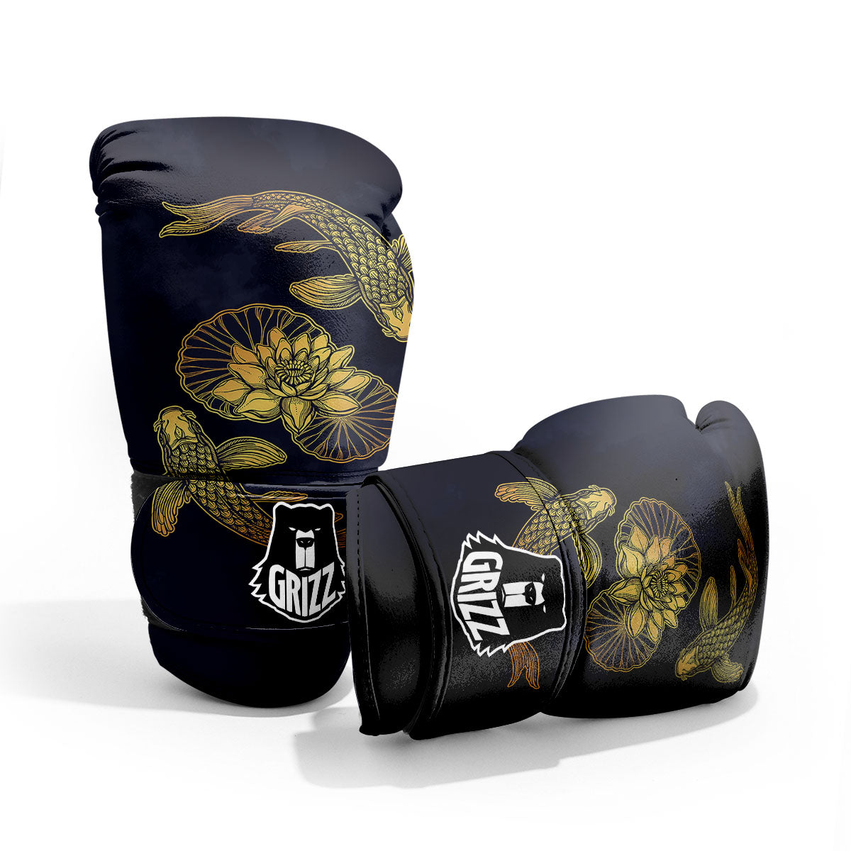 Koi Fish Golden Spiritual Print Pro Boxing Glove