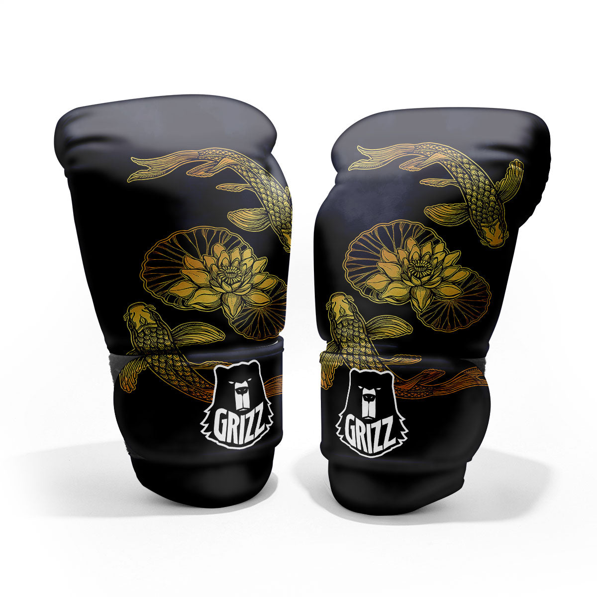 Koi Fish Golden Spiritual Print Pro Boxing Glove
