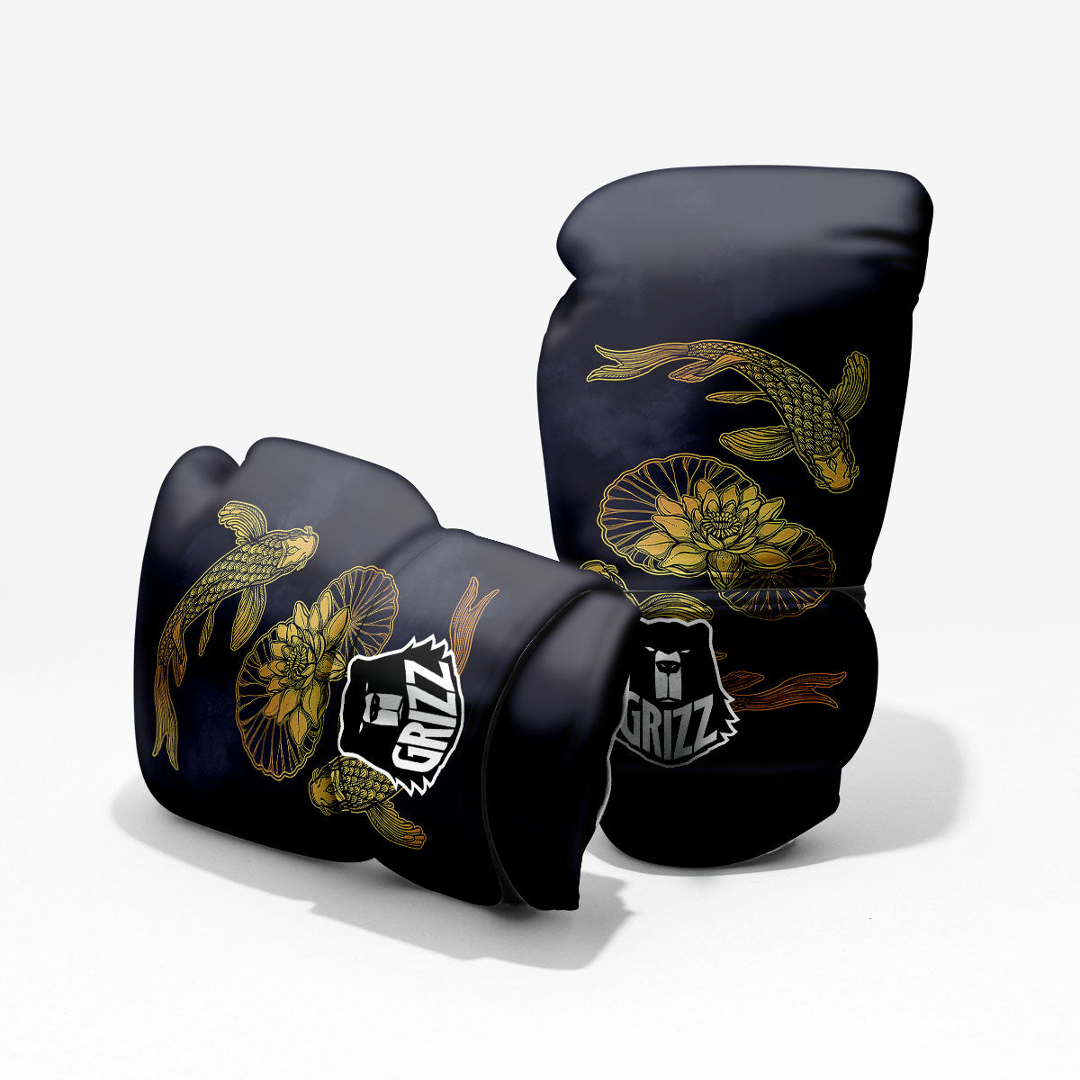 Koi Fish Golden Spiritual Print Pro Boxing Glove