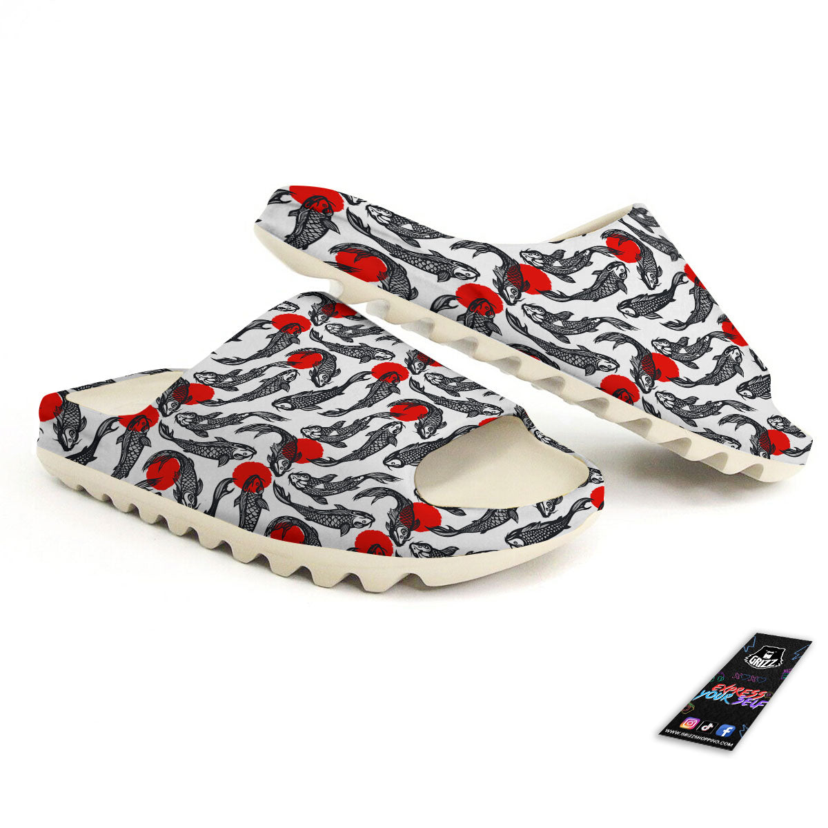 Koi Fish Carp Japanese Print Pattern Sandals-grizzshop