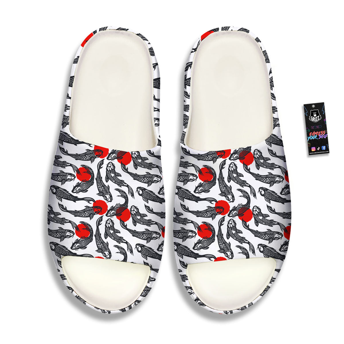 Koi Fish Carp Japanese Print Pattern Sandals-grizzshop