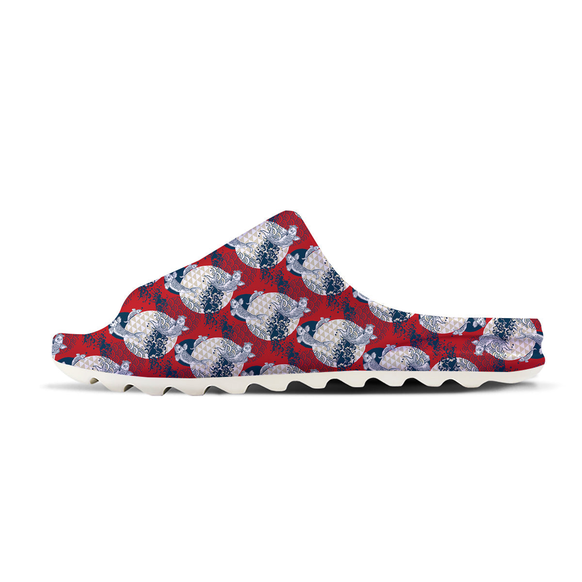 Koi Fish Japanese Wave Print Pattern Sandals-grizzshop