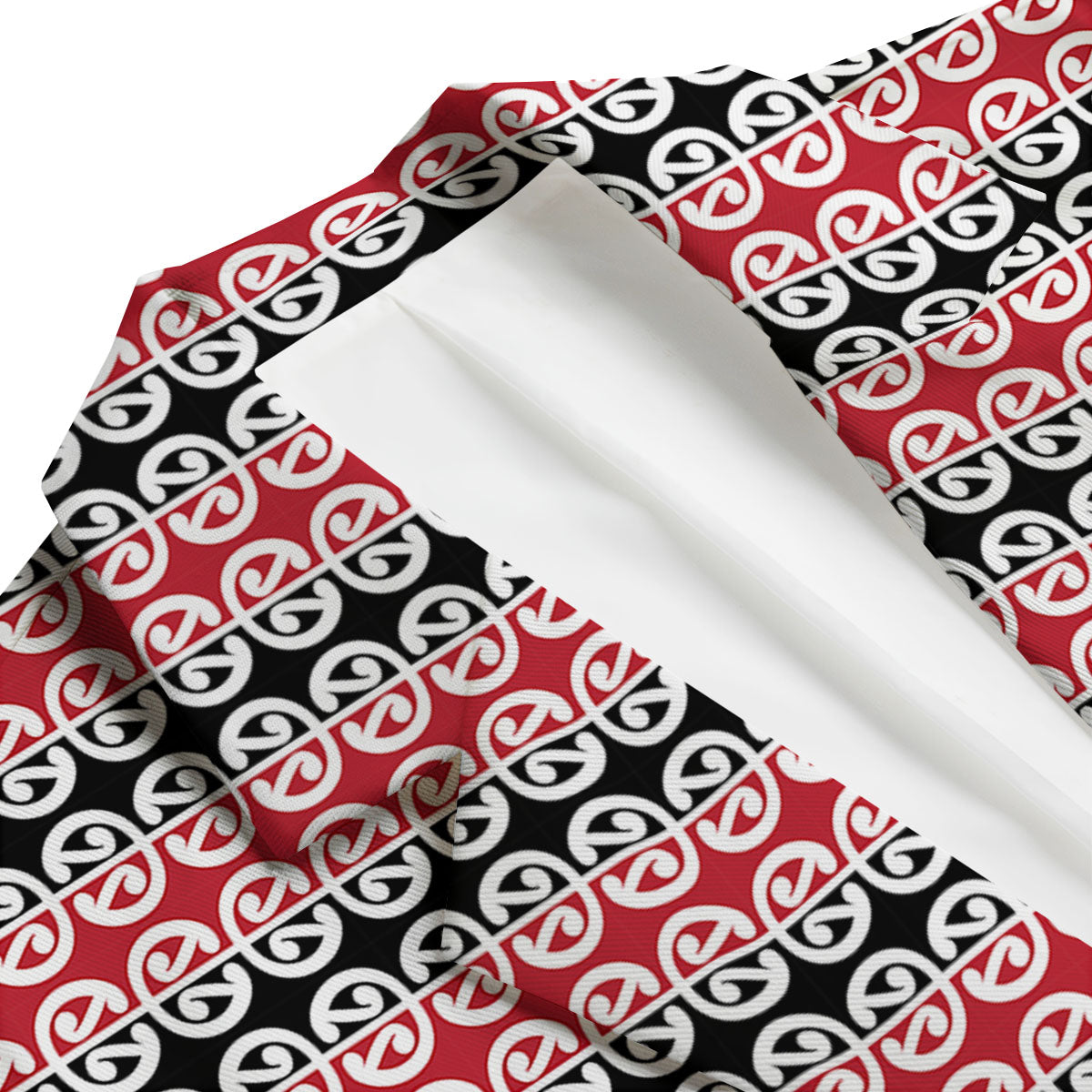 Kowhaiwhai Maori Print Pattern Men's Blazer-grizzshop