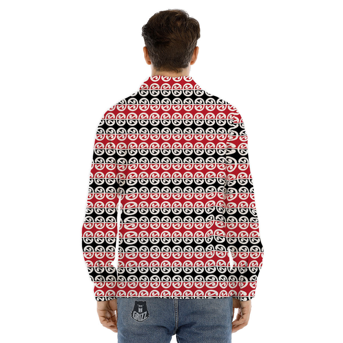Kowhaiwhai Maori Print Pattern Men's Dress Shirts-grizzshop