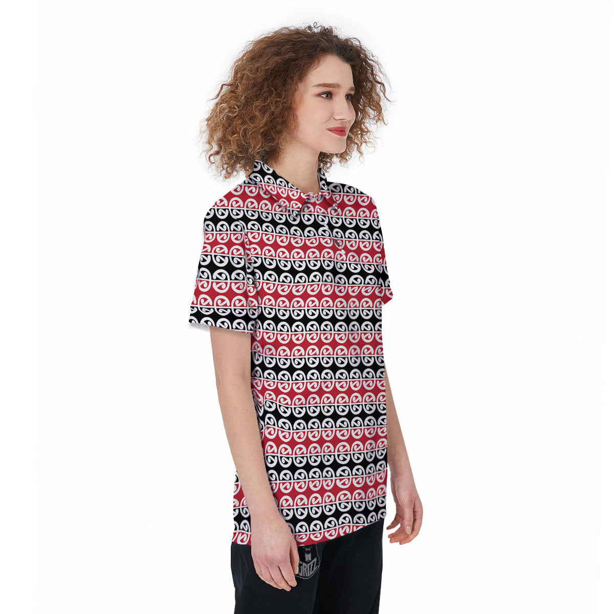 Kowhaiwhai Maori Print Pattern Women's Golf Shirts-grizzshop