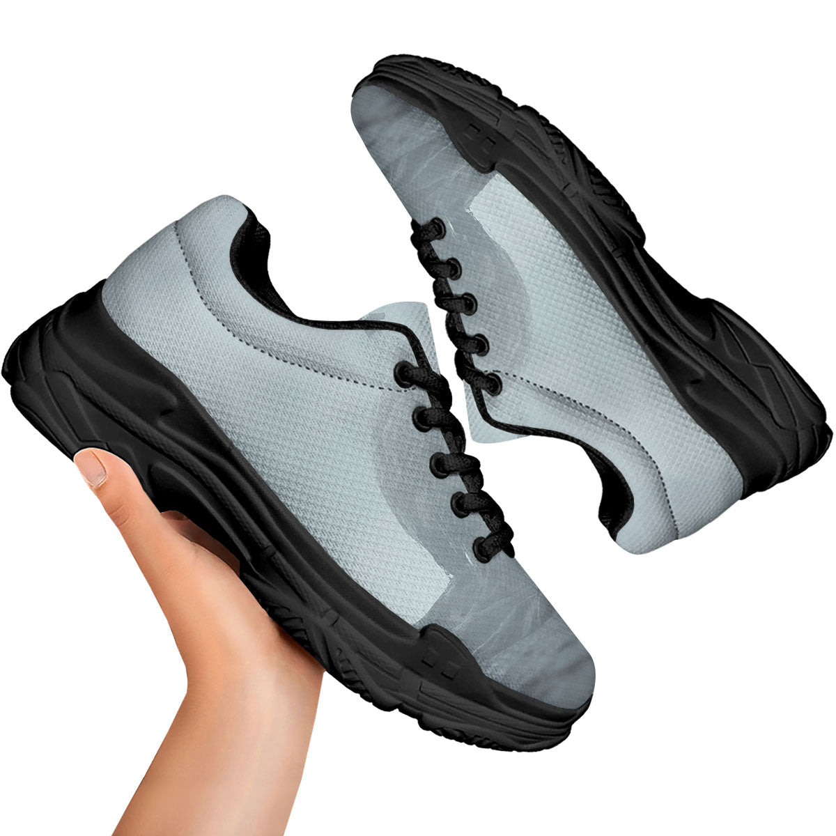 Kraken And Girl On Sea Print Black Chunky Shoes-grizzshop
