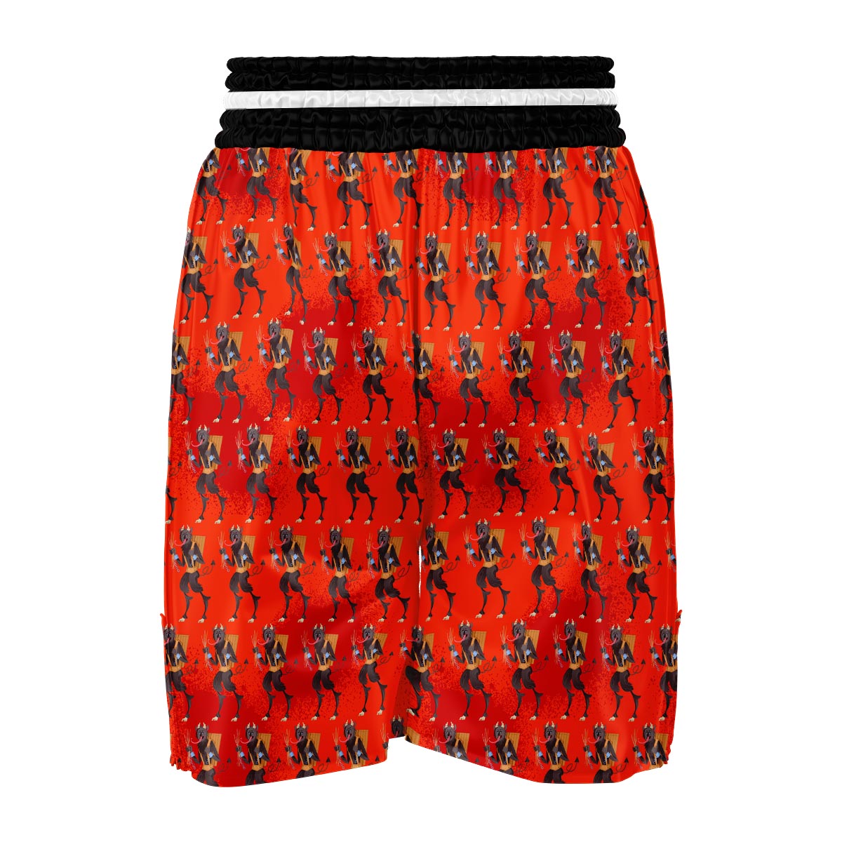 Krampus Pattern Print Boxing Shorts-grizzshop