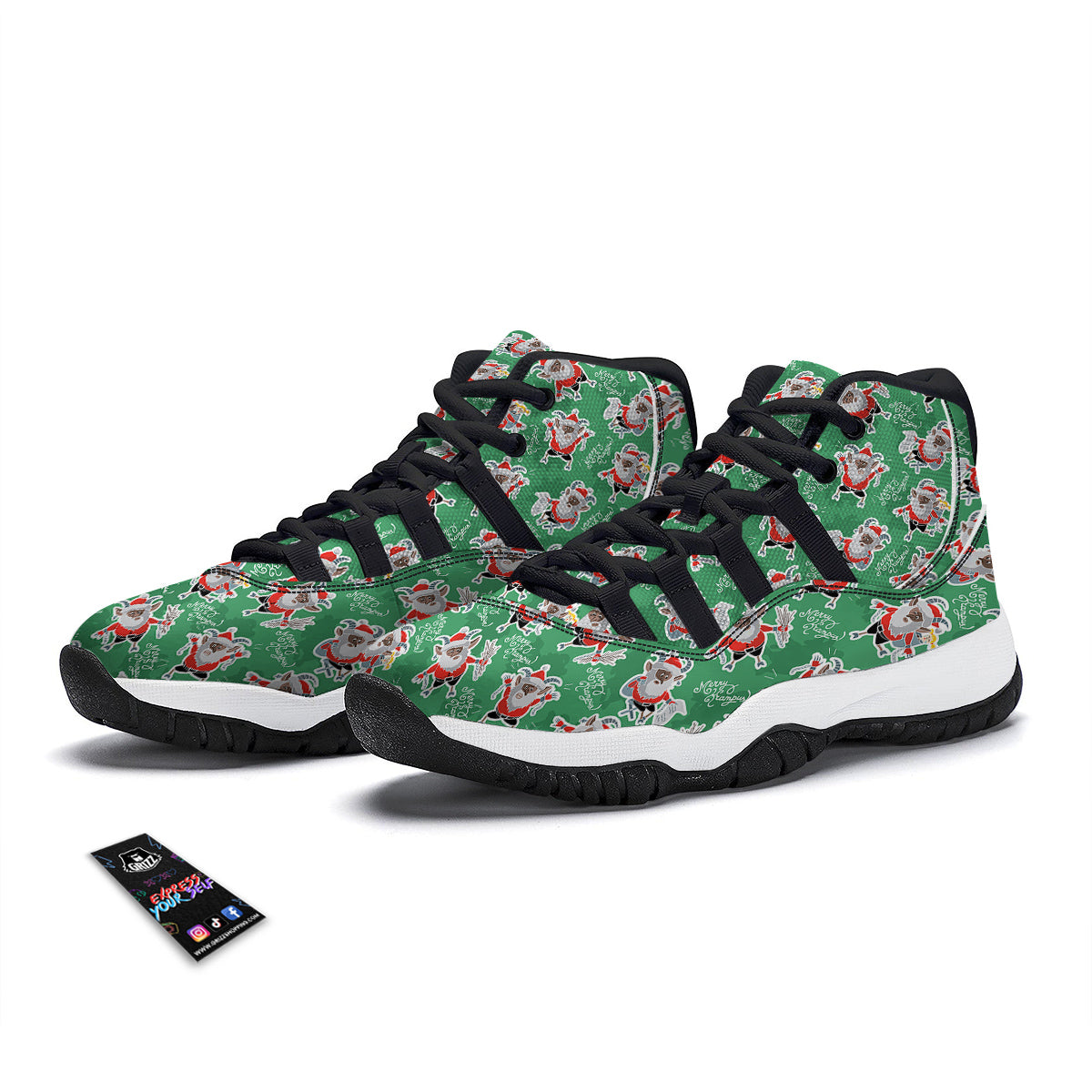 Krampus Print Pattern Black Bball Shoes-grizzshop