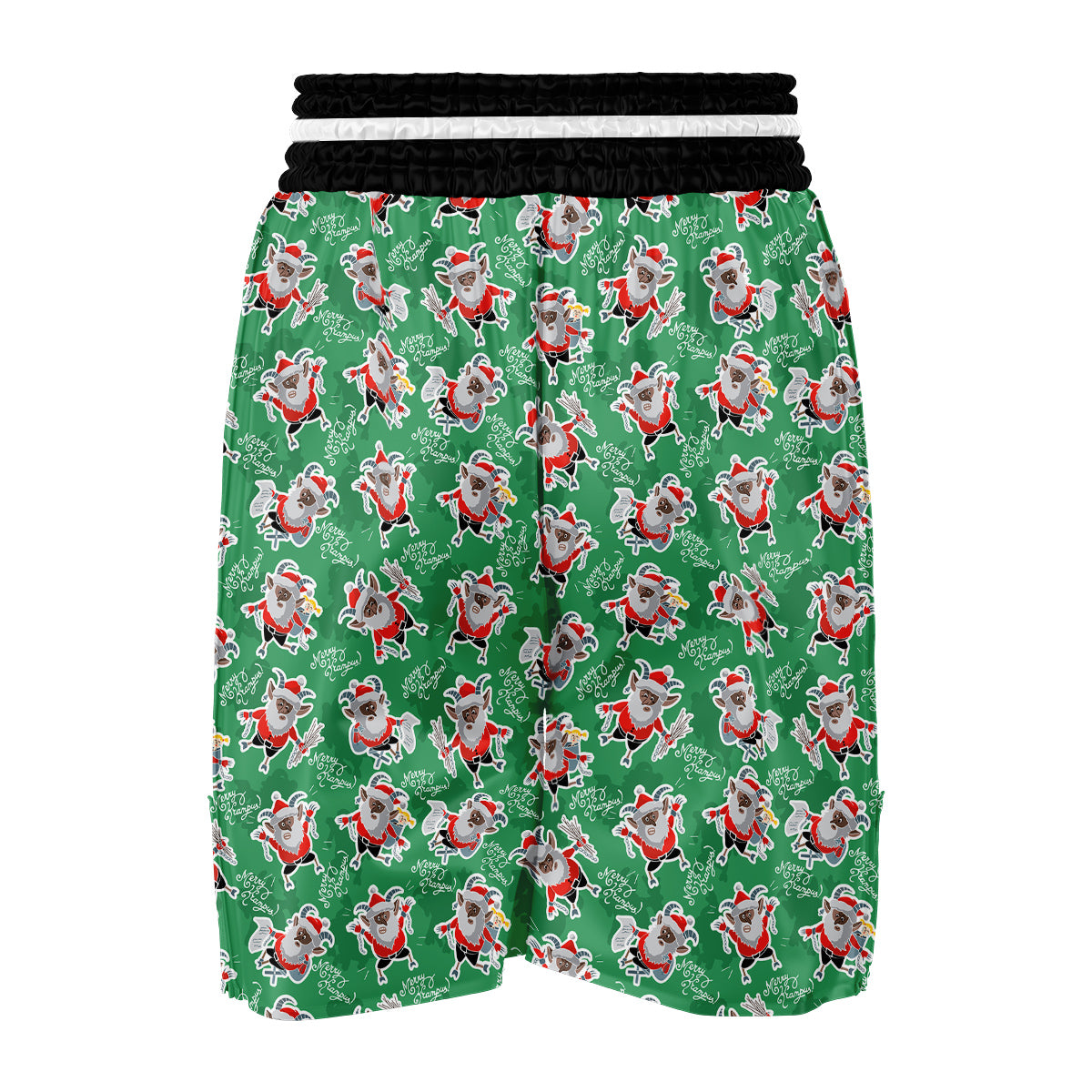 Krampus Print Pattern Boxing Shorts-grizzshop