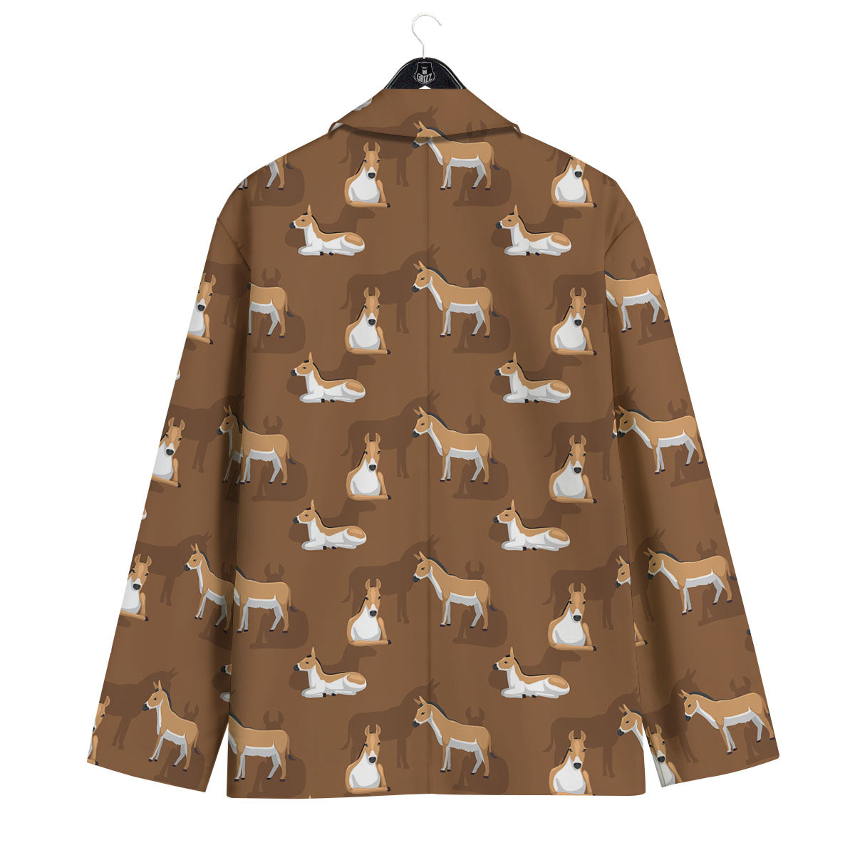 Kulan Donkey Cartoon Print Pattern Men's Sport Coat-grizzshop