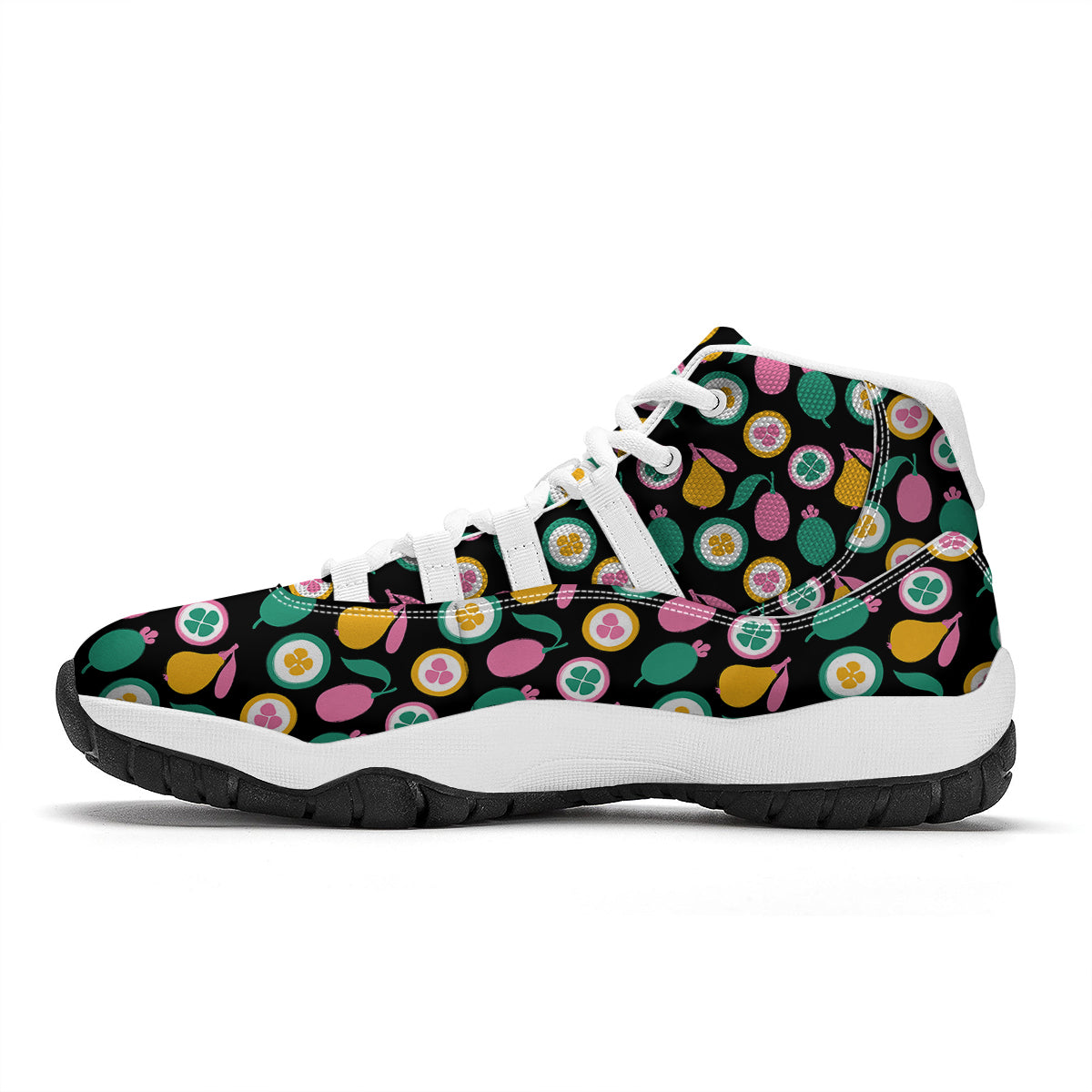 Kumquat Colorful Print Pattern White Bball Shoes-grizzshop