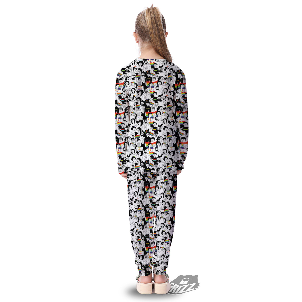 LGBT Doodle Pride Parade Print Pattern Kid's Pajamas-grizzshop