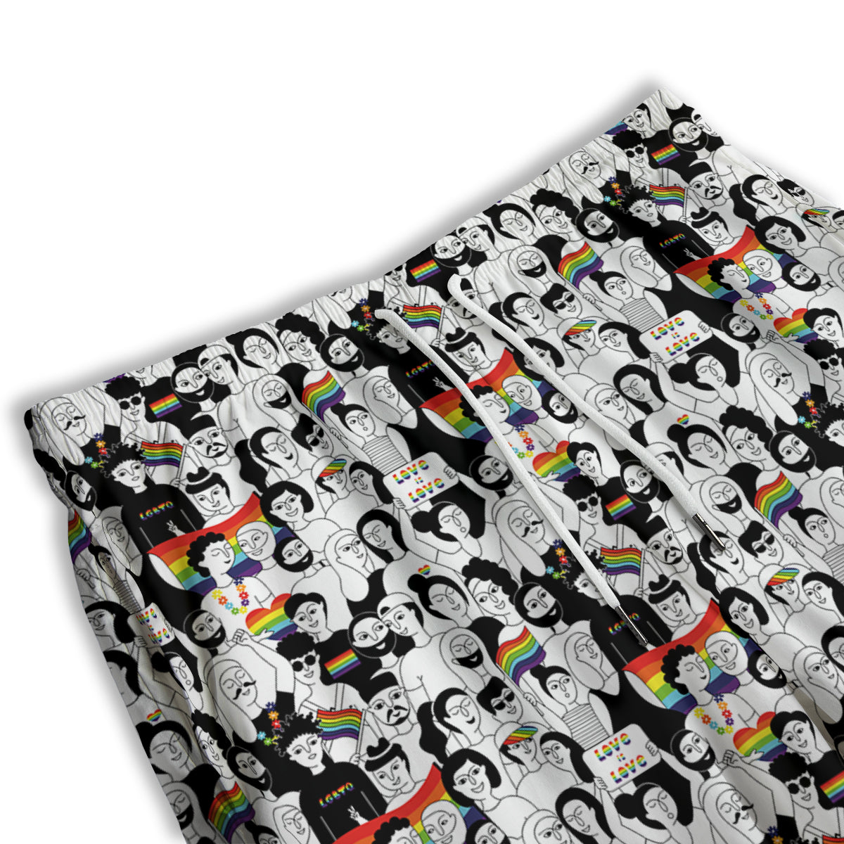 LGBT Doodle Pride Parade Print Pattern Men's Athletic Shorts