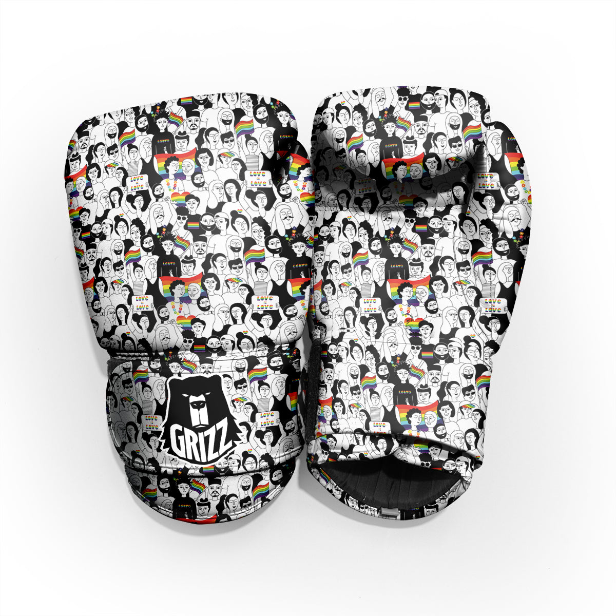 LGBT Doodle Pride Parade Print Pattern Pro Boxing Glove