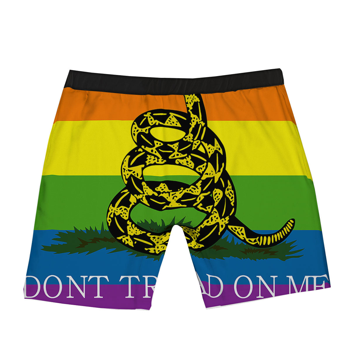 LGBT Gadsden Rainbow Flag Print Boxer Briefs-grizzshop