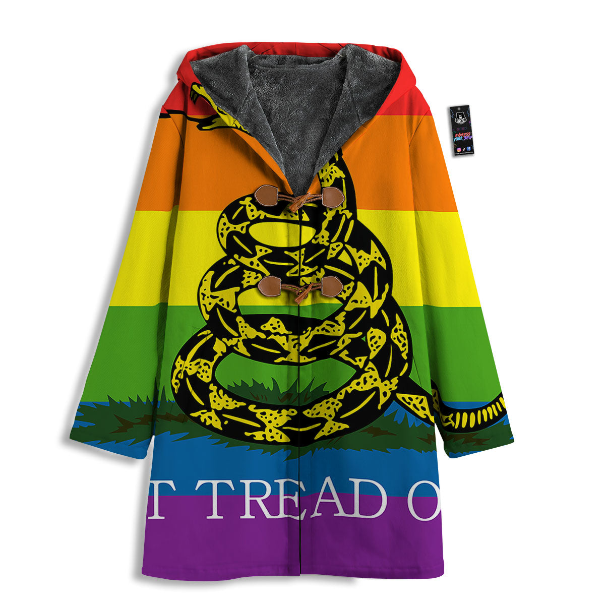 LGBT Gadsden Rainbow Flag Print Men's Windbreaker Jacket-grizzshop