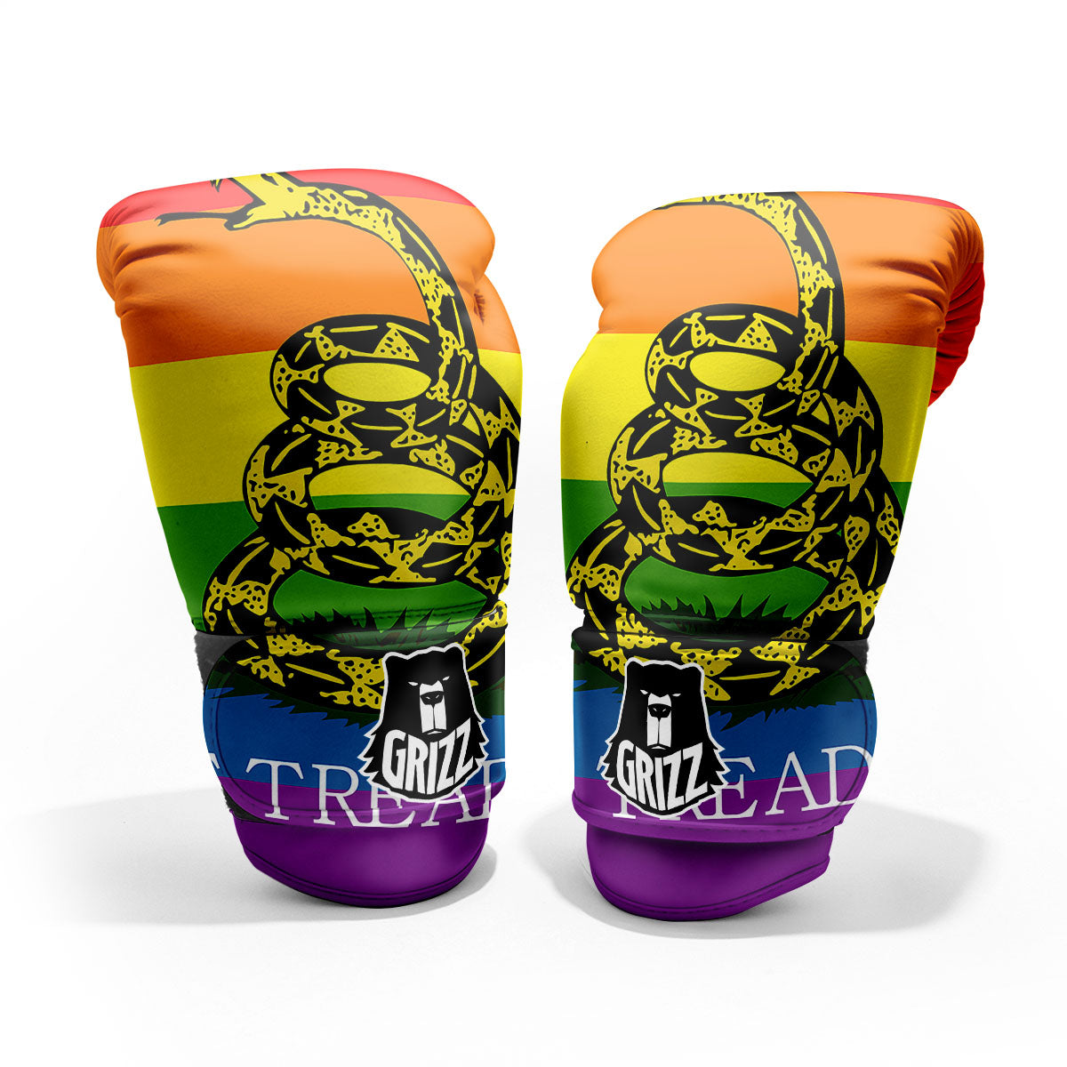 LGBT Gadsden Rainbow Flag Print Pro Boxing Glove