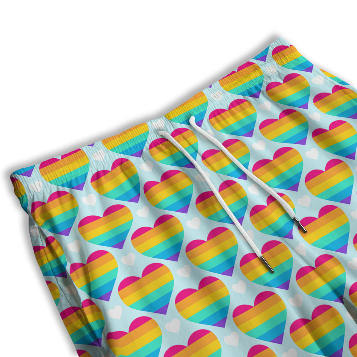 LGBT Heart Rainbow Print Pattern Men's Athletic Shorts