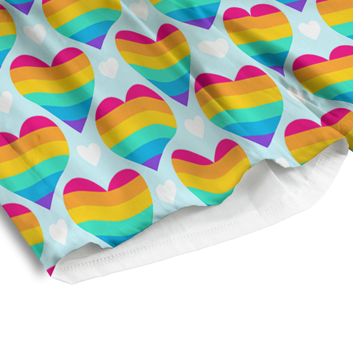 LGBT Heart Rainbow Print Pattern Men's Athletic Shorts