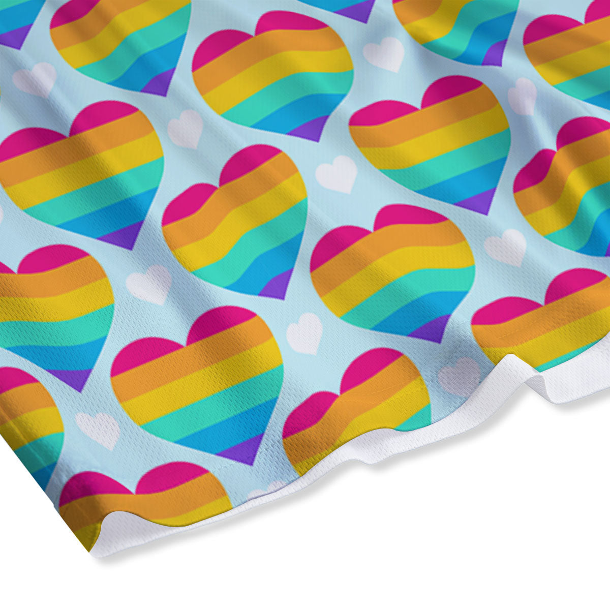 LGBT Heart Rainbow Print Pattern Mesh Shorts-grizzshop