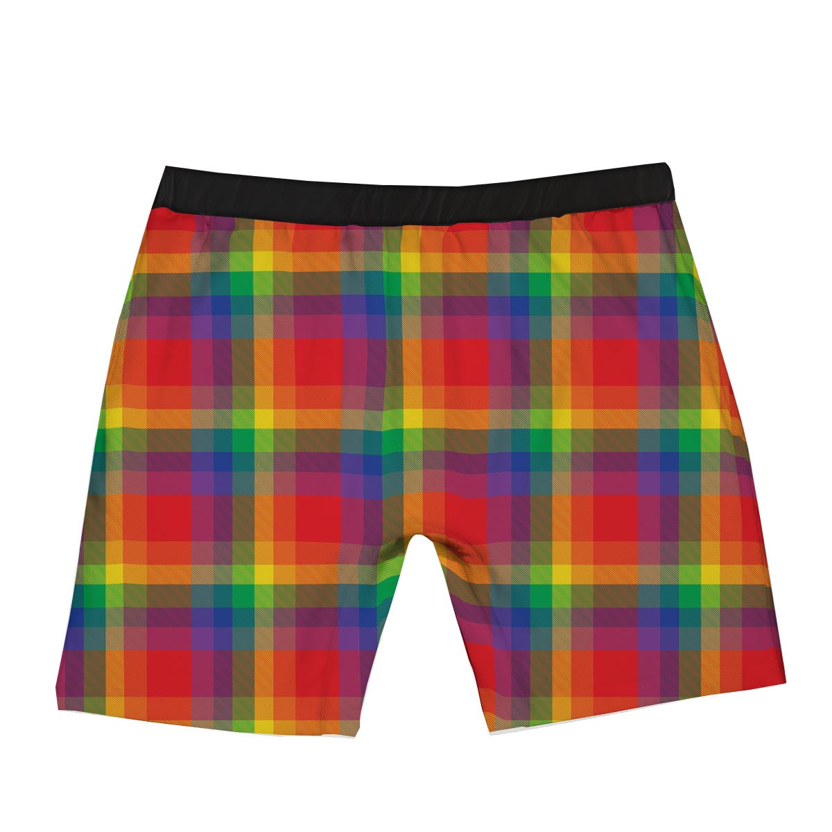 LGBT Plaid Rainbow Print Pattern Boxer Briefs-grizzshop