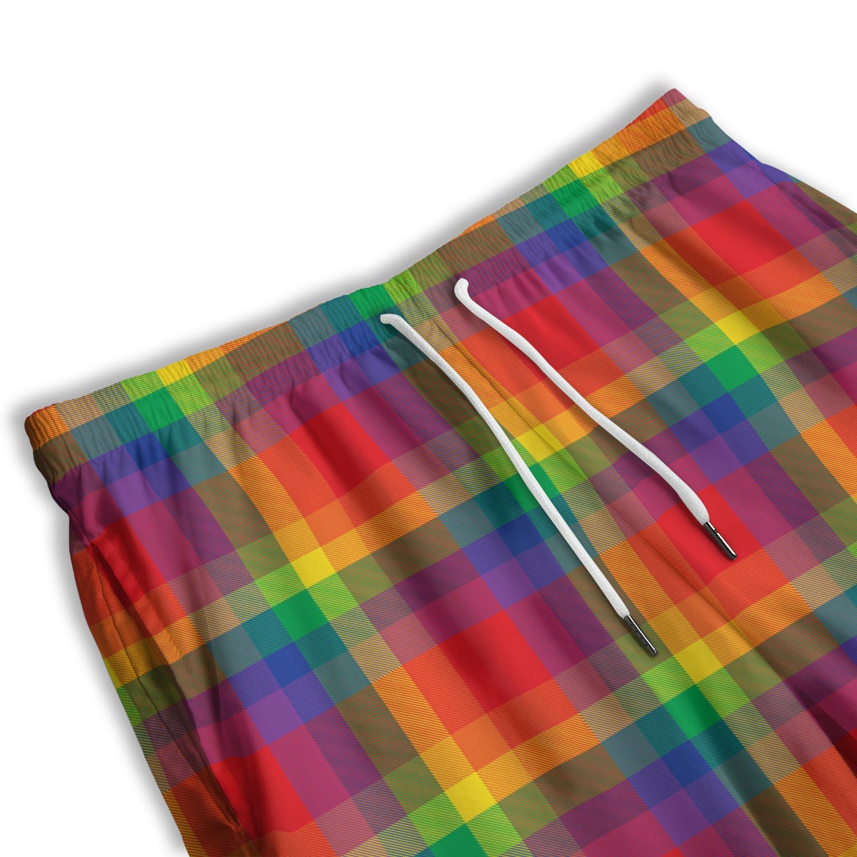 LGBT Plaid Rainbow Print Pattern Men's Athletic Shorts