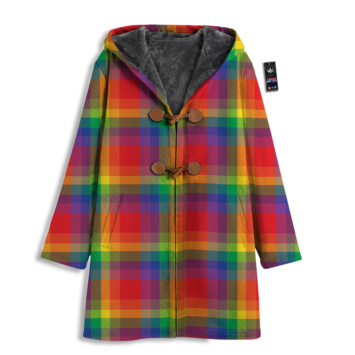 LGBT Plaid Rainbow Print Pattern Men's Windbreaker Jacket-grizzshop