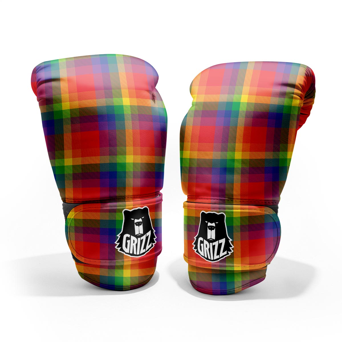 LGBT Plaid Rainbow Print Pattern Pro Boxing Glove