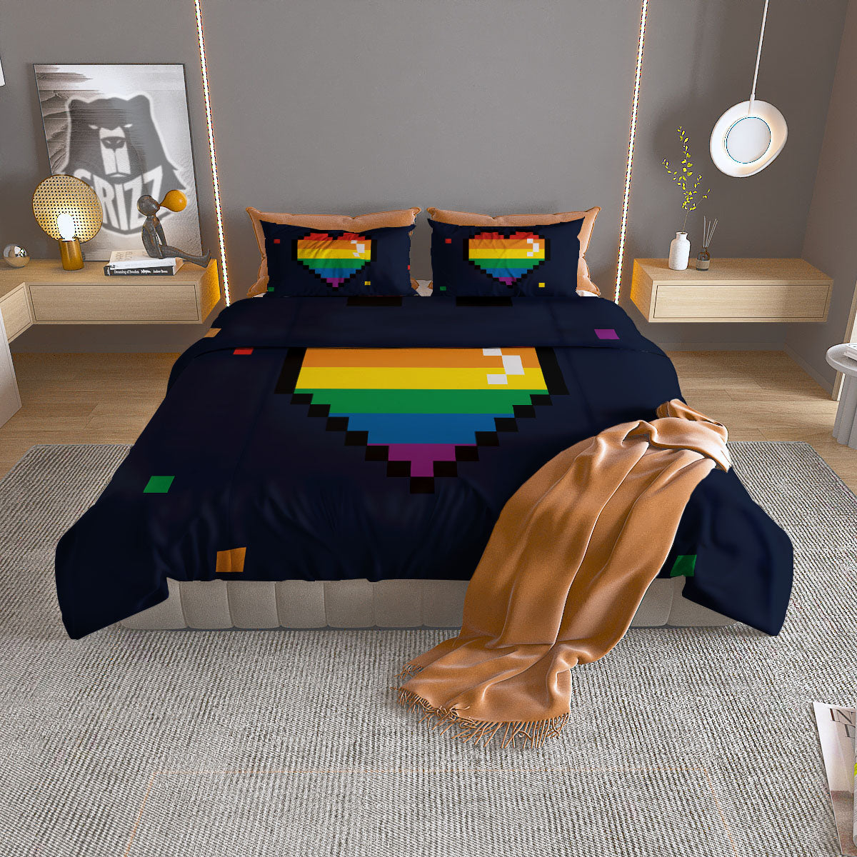 Lightning White Print Duvet Cover Bedding Set