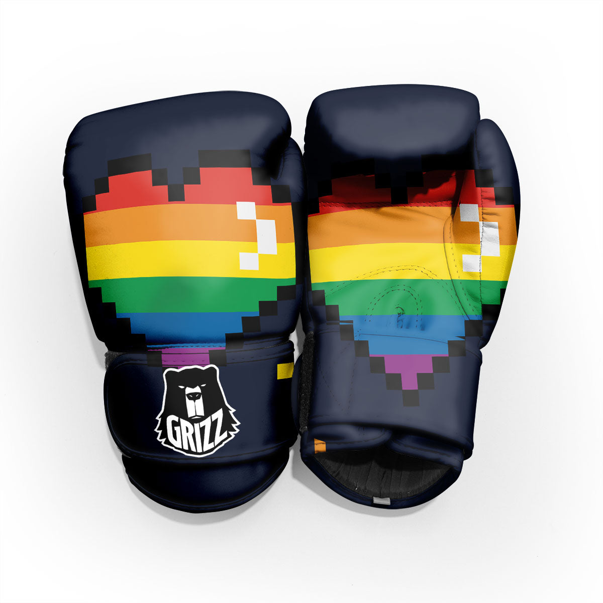 LGBT Pride 8 Bit Rainbow Pixel Heart Pro Boxing Glove