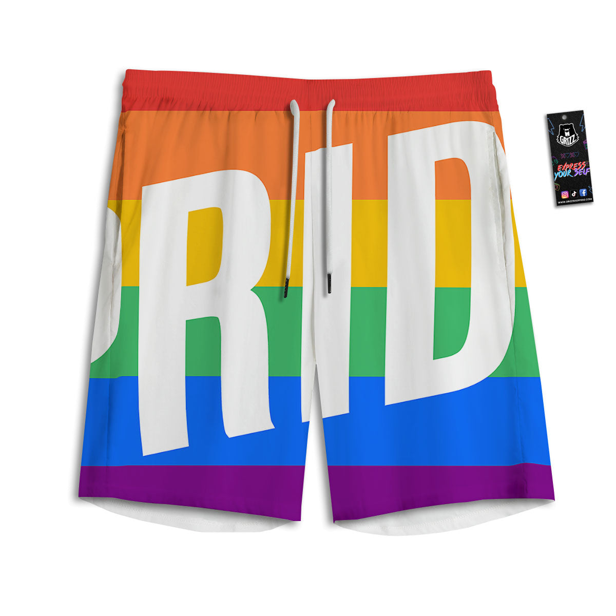 LGBT Pride Flag Pattern Print Men's Athletic Shorts