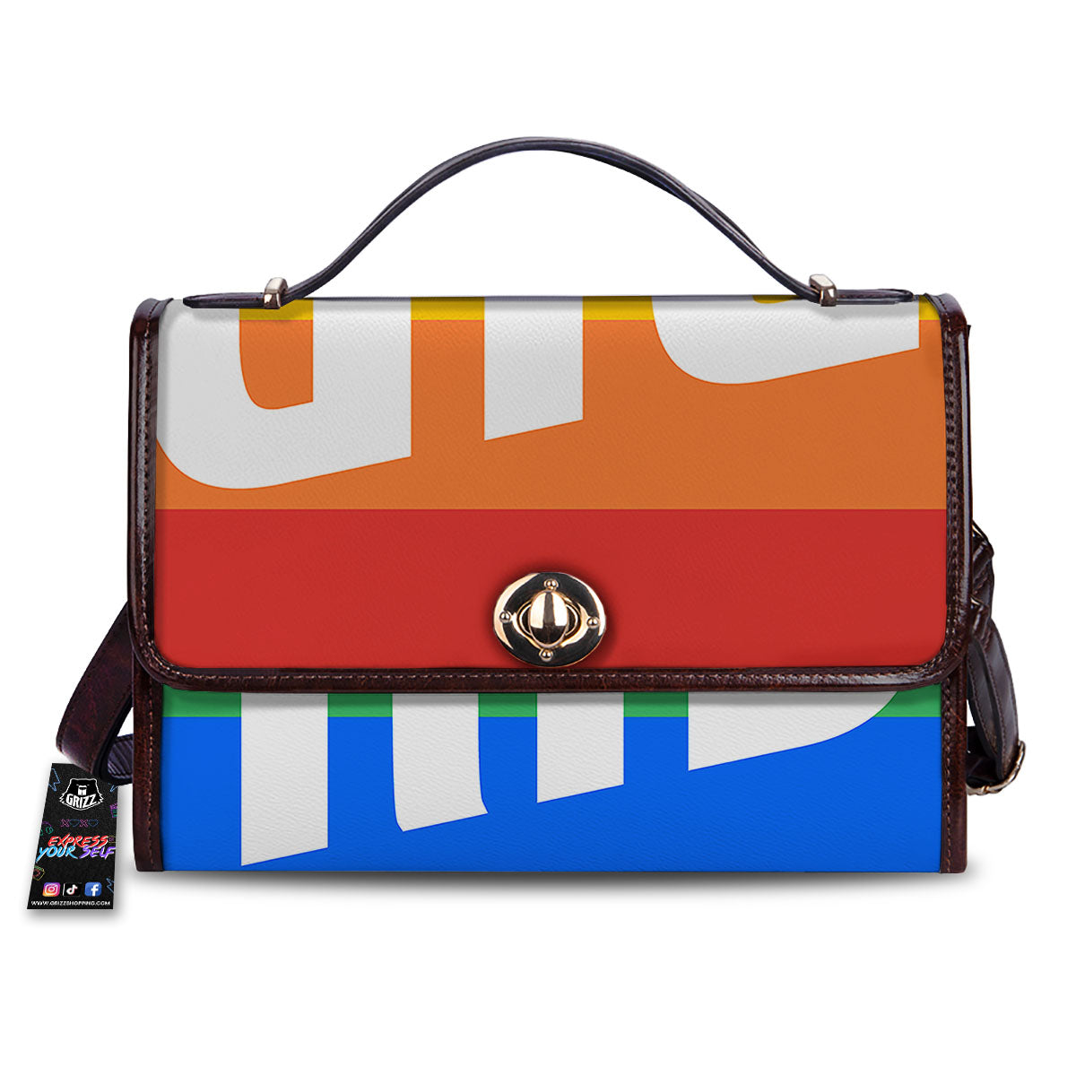 LGBT Pride Flag Pattern Print Women's Satchel Bag-grizzshop